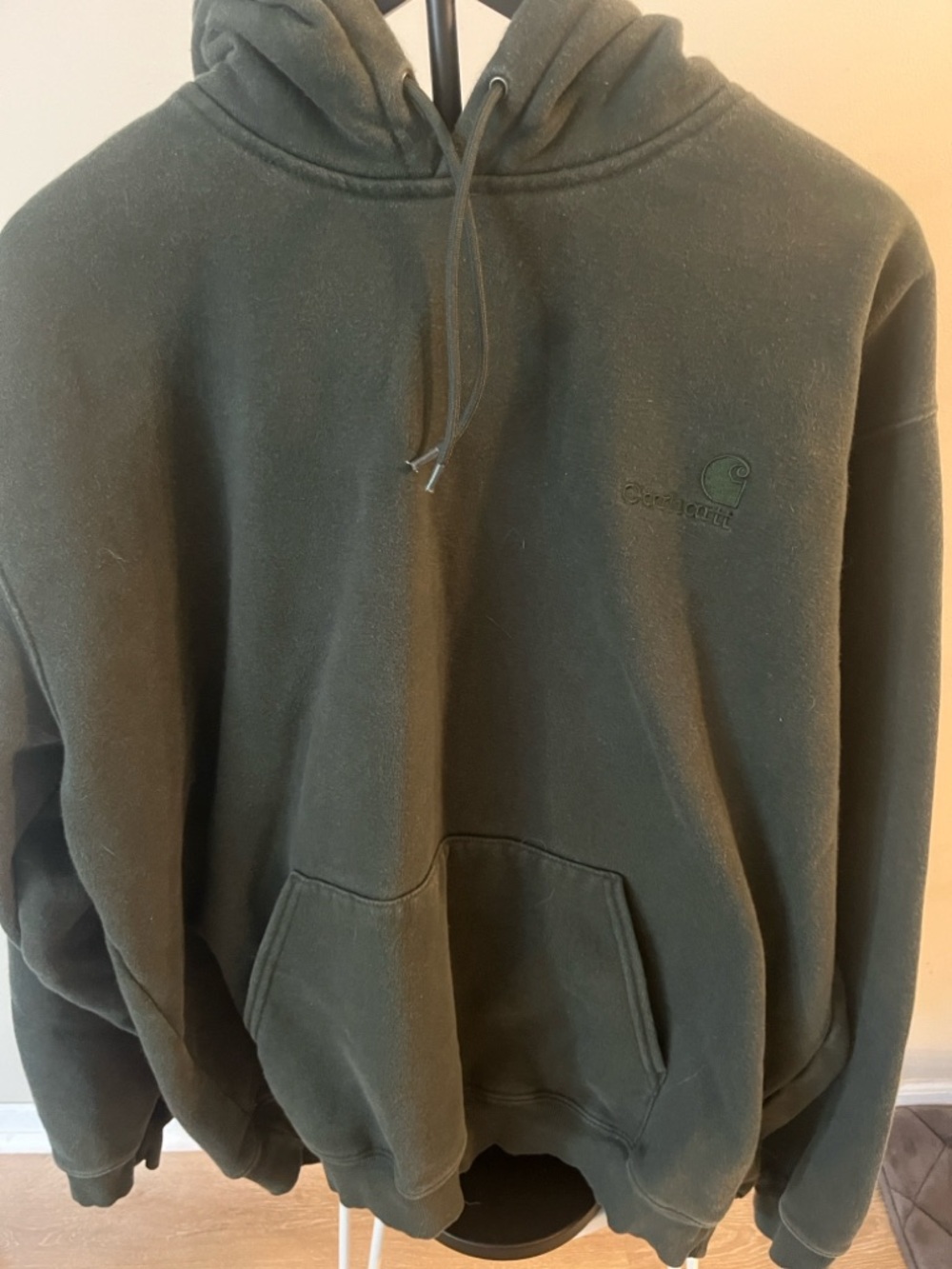 Carhartt Embroidered Logo Pullover in Dark Green, super heavyweight